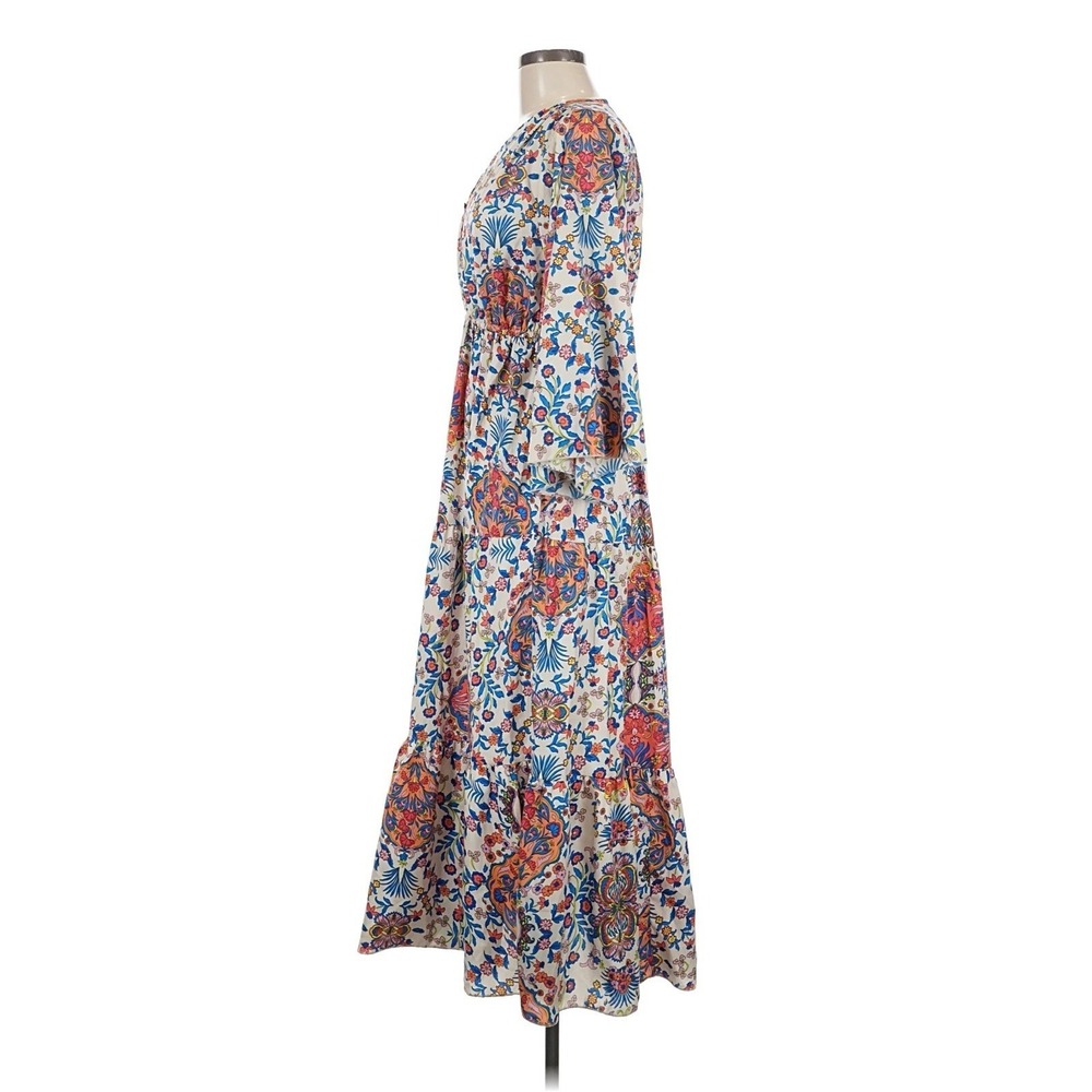 NWOT Anthropologie Boemo Womens Paisley Floral Bell Sleeve Maxi Dress Bohemian S - Picture 2 of 6